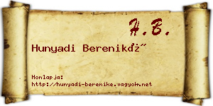 Hunyadi Bereniké névjegykártya